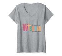 Femme Proverbes 31:26 She Speaks with Wisdom Colorful T-Shirt avec Col en V