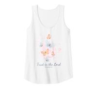 Femme Proverbs 3:5 Trust in The Lord - Women Girls Floral (White) Débardeur