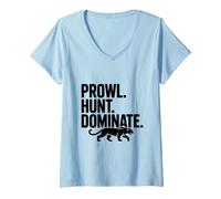 Femme Prowl Hunt Domine Fierce Panther T-Shirt avec Col en V