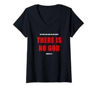 Femme Psalm 14:1 The Fool Has Said, There is NO God - Evangelism T-Shirt avec Col en V
