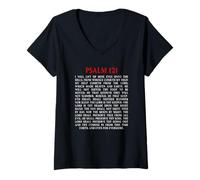 Femme Psalms 121 Full KJV Bible Verse Protection & Safety Blessing T-Shirt avec Col en V