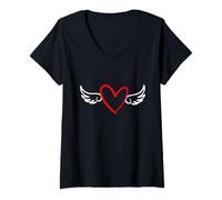 Femme Psaume 91:4 Jésus est mon refuge T-Shirt avec Col en V