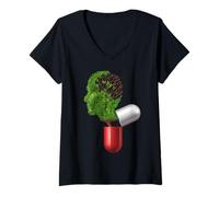 Femme Psychiatrie et psychiatre santé mentale T-Shirt avec Col en V