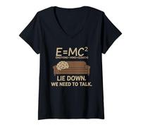 Femme Psychologue E = MC² Canapé thérapeutique Freud Psychothérapeute T-Shirt avec Col en V