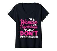 Femme Psychologue Scolaire T-Shirt avec Col en V