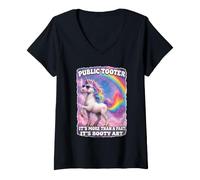 Femme Public Tooter, C'est Bien Plus qu'un Art de Pet Booty T-Shirt avec Col en V