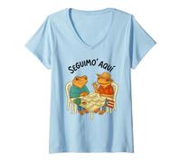 Femme Puerto Rico Seguimo Aqui Coquí Frog Dominoes Bandera Boricua T-Shirt avec Col en V
