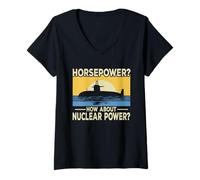 Femme Puissance de Cheval, comme si c'était avec l'énergie nucléaire T-Shirt avec Col en V
