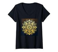 Femme Puissance personnelle du Chakra du Plexus Solaire T-Shirt avec Col en V