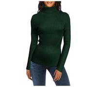 Femme Pull Casual Lâche Automne l'hiver - Torsadé à Manches Longues Pull en Maille Long Jumper Irrégulier Manches Chauve-Souris Casual Tendance Long Tricoté CôTelé Crew Neck Casual Elegant Fall Tops