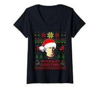 Femme Pull de Noël Moche drôle William président McKinley T-Shirt avec Col en V
