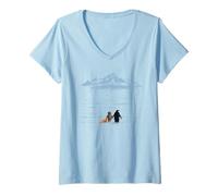 Femme Punch Singe et Pingouin Mignons mais Pourquoi T-Shirt avec Col en V