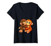 Femme Punch The Monkey T-Shirt avec Col en V