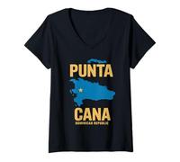 Femme Punta Cana République Dominicaine Punta Cana T-Shirt avec Col en V
