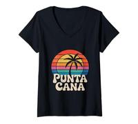 Femme Punta Cana République Dominicaine Punta Cana T-Shirt avec Col en V