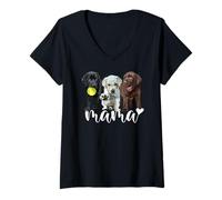 Femme Puppy Labrador Mama The Lab Mother Labrador Retriever T-Shirt avec Col en V