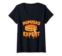 Femme Pupusas Expert Love Salvadorian Food Salvador Vos Torogoz T-Shirt avec Col en V
