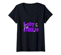Femme Purple Color Got It Free Purple Graphic T-Shirt avec Col en V
