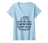 Femme Push Me God T-Shirt avec Col en V