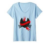 Femme Pussy Deluxe Cat Banner T-Shirt avec Col en V