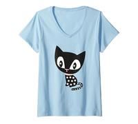Femme Pussy Deluxe Cat T-Shirt avec Col en V