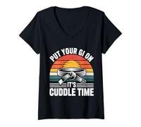 Femme Put Your Gi on It's Cuddle Time Jiu Jitsu blagues |- T-Shirt avec Col en V