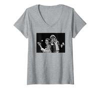 Femme Putain ! Duo George Michael et Andrew Ridgeley en Concert en 1984 T-Shirt avec Col en V