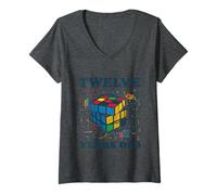 Femme Puzzle d'anniversaire Assorti pour Enfants de 12 Ans T-Shirt avec Col en V