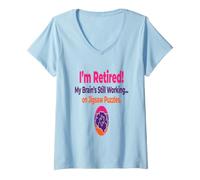 Femme Puzzle drôle de Plan de Retraite pour Adultes T-Shirt avec Col en V