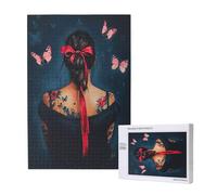 Femme Puzzle Papillon 120 Pièces Adultes, DIY Puzzles Classiques Art avec Boîte d'emballage et Photos de Référence, Relaxation/Soulagement du Stress/Jeux Amusants, Creatif Cadeau pour Femme M-1239