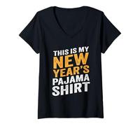 Femme Pyjama Amusant et décontracté « This is My New Year » 2026 Chill Vibe T-Shirt avec Col en V