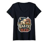 Femme Pyjama avec Citation de Ferme Sleepy Sheep pour l'heure du Coucher T-Shirt avec Col en V