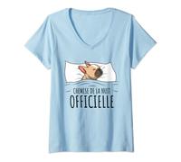 Femme Pyjama chemise de la nuit officielle Bouledogue Français T-Shirt avec Col en V