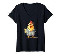 Femme Pyjama insolite poulet pour une ambiance confortable dans les vêtements de nuit T-Shirt avec Col en V