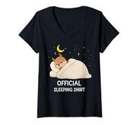 Femme Pyjama Officiel Motif écureuil Amusant pour garçons et Filles T-Shirt avec Col en V