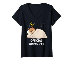 Femme Pyjama Officiel Motif écureuil Amusant pour garçons et Filles T-Shirt avec Col en V