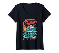 Femme Pyjama « These are My Cruise Ship » T-Shirt avec Col en V