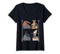 Femme Pyramide égyptienne Ancienne Dieux Pharaon mythologie égyptienne T-Shirt avec Col en V