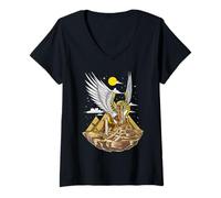 Femme Pyramides égyptiennes Sphinx Mythologie l'Egypte Ancienne T-Shirt avec Col en V