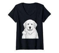 Femme Pyrénées Majeur pour Les Amoureux des Chiens sarcastiques T-Shirt avec Col en V