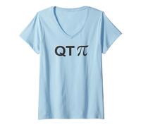 Femme QT Pi Cutie-Pie Math Pun Mathématiques Professeur Nerds Pi Day T-Shirt avec Col en V
