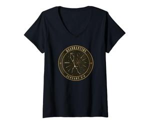 Femme Quadrantides Pluie de météores 3-4 Janvier Astronomie T-Shirt avec Col en V