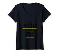 Femme Quand Jésus Dit Oui, Personne ne Peut dire Non à Un croyant chrétien T-Shirt avec Col en V