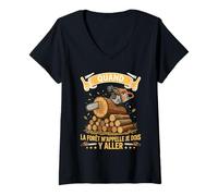 Femme Quand La Forêt m'appelle Je Dois Y Aller Forestier T-Shirt avec Col en V