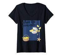Femme Quand la Vie Vous Donne des huîtres, souriez ! T-Shirt avec Col en V