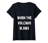 Femme Quand Le Volcan Souffle T-Shirt avec Col en V