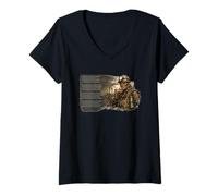 Femme Quand Les fosses se sont taisées T-Shirt avec Col en V