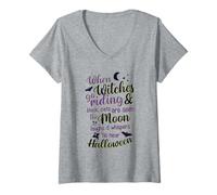 Femme Quand les sorcières vont monter T-Shirt avec Col en V