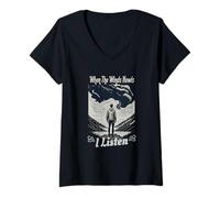 Femme Quand Les Vents hurlent, j'écoute Weather Spotters Meteorology T-Shirt avec Col en V