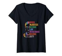 Femme Quand l'injustice Devient Un Devoir de résistance à la Loi T-Shirt avec Col en V